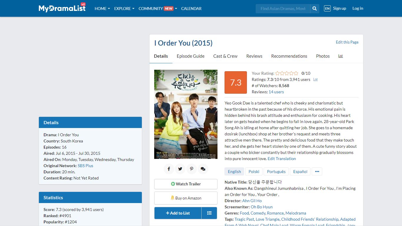 I Order You (2015) - MyDramaList