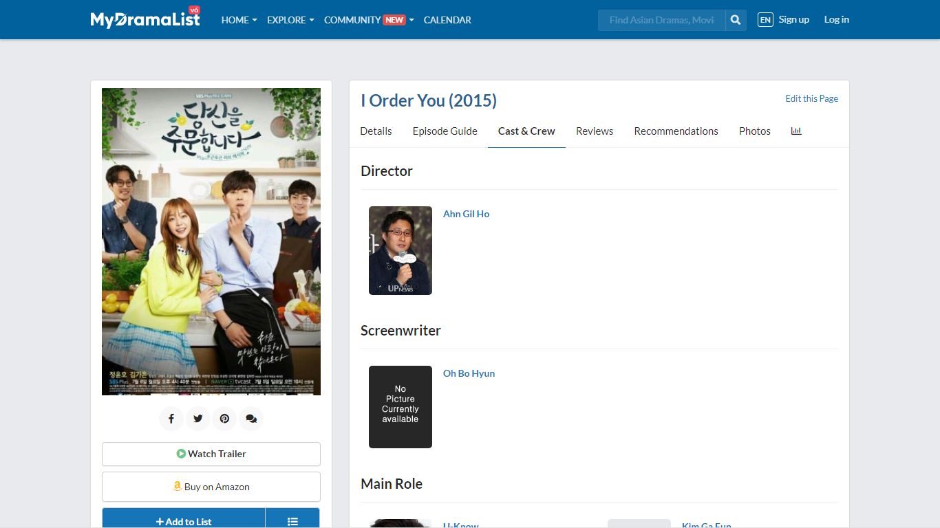 I Order You (2015) - Full Cast & Crew - MyDramaList